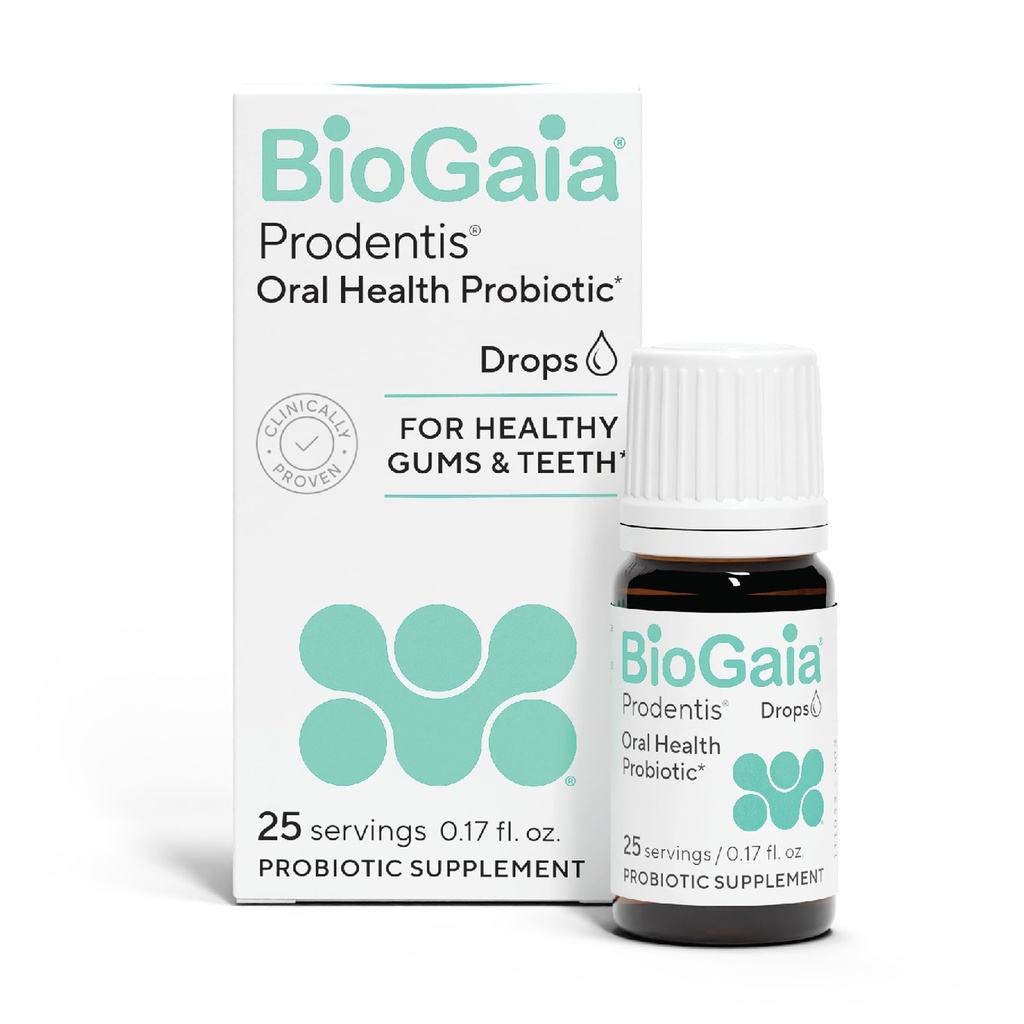 BioGaia Prodentis | Gocce Probiotiche dentali | Promuove Gums sane e denti | Difende contro i problemi dentali | Replenishes Oral Microbiome | Migliora la salute orale | Non aromatizzato | 25 giorni di alimentazione