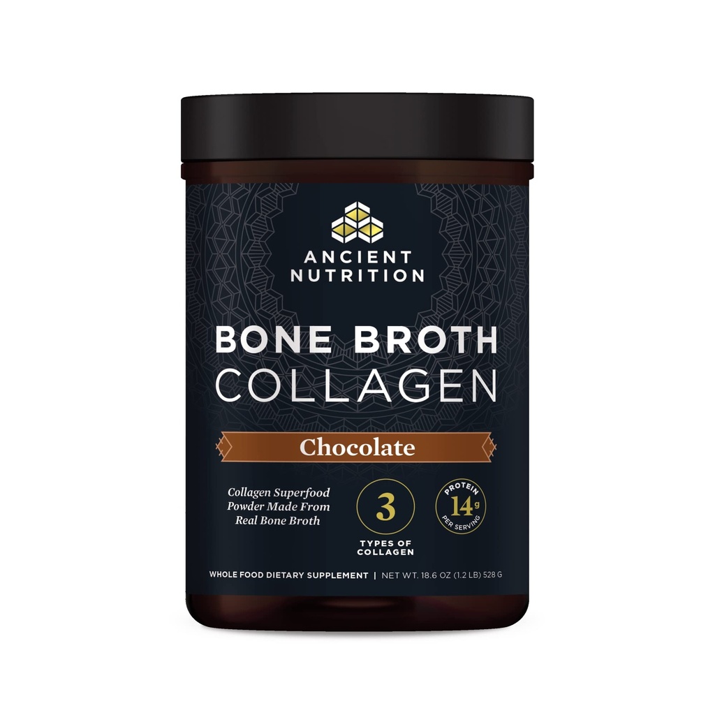 Antica Nutrition Collagen Powder, Bone Broth Collagen, Cioccolato, Peptidi Multi Collagen idrolizzati, Supporta Pelle e Unghie, Integratore Congiunto, 30 Serve, 18.6oz