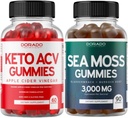 Keto ACV Gummies (60 conte) Advanced Weight Loss Formula e Irish Sea Moss Gummies (90 conte) con la vescica & Burdock Root for Thyroid, Energy & Immune Support - Non OGM, Vegan Safe & Made in US