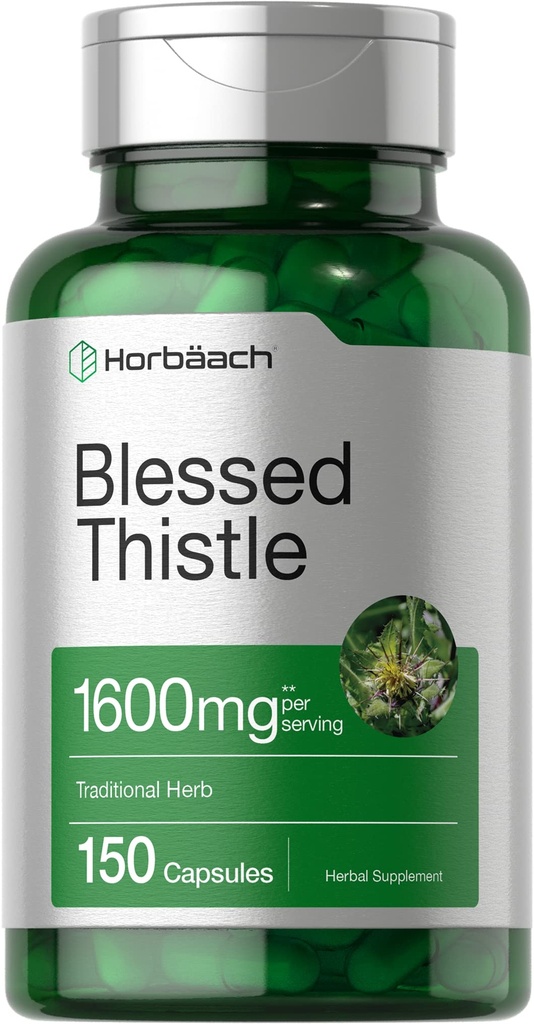 Horbaach Beato Thistle Capsule 1600 mg | 150 Count | Max Potency | Non OGM, Gluten Free Herb Supplement
