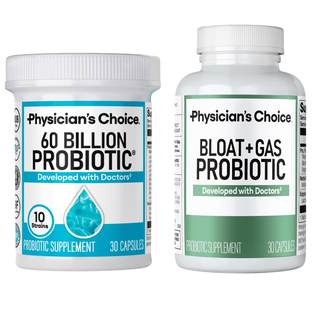 CHOICE Bloat & Gas Probiotic 30ct + 60 miliardi Probiotic 30ct - Digestivo Benessere Bundle