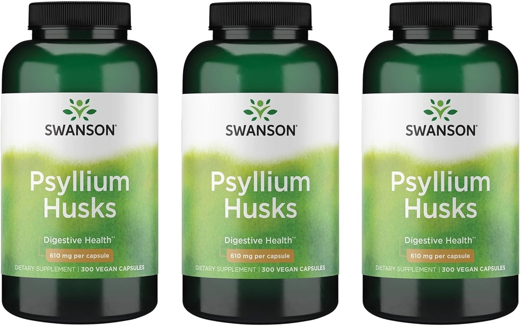 Swanson Psyllium Husk Supplemento 610 mg 300 capsule - (3 pacchetto)
