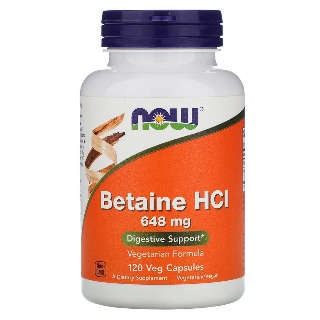 Ora Foods Betaine HCl, 648 mg con 150 mg di Pepsin, 120 capsule, 2 confezione