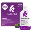 Supplemento giornaliero di liquido Immune Super Boost di cellule sane - Supplemento di supporto immunitario per gli adulti con Echinacea, Elderberry, Vitamina C, Vitamina D, Calcio e Zinco - 30 Gel Pack