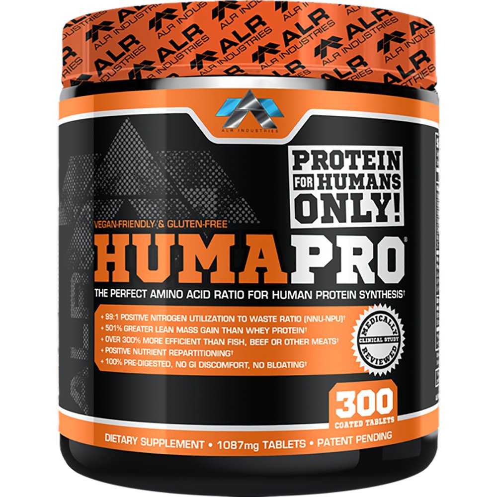 Tavole Humapro | Aminoacidi Protein Matrix per gli esseri umani | 99% Utilizzo per il muscolo magra | Vegan, Gluten Free | 300 compresse / 60 porzioni