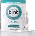 Blink Lacrime Lubrificanti Occhi Gocce Preservative Libero, idratante e lenitivo per occhio delicato a moderato asciutto, con Hyaluronate, riduce Discomfort, Idratazione a lunga durata, 0.01 Vial mono-Use, 25 Conte