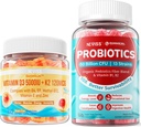 NEVISS Vitamina D3 K2 Gummies + Sugar Probiotici Liberi Gummies