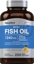 Piping Rock Mini Fish Oil 1340mg | 200 Softgels | Omega-3 Supplemento per gli uomini e le donne | Limone Flavor | Non OGM e Gluten Free