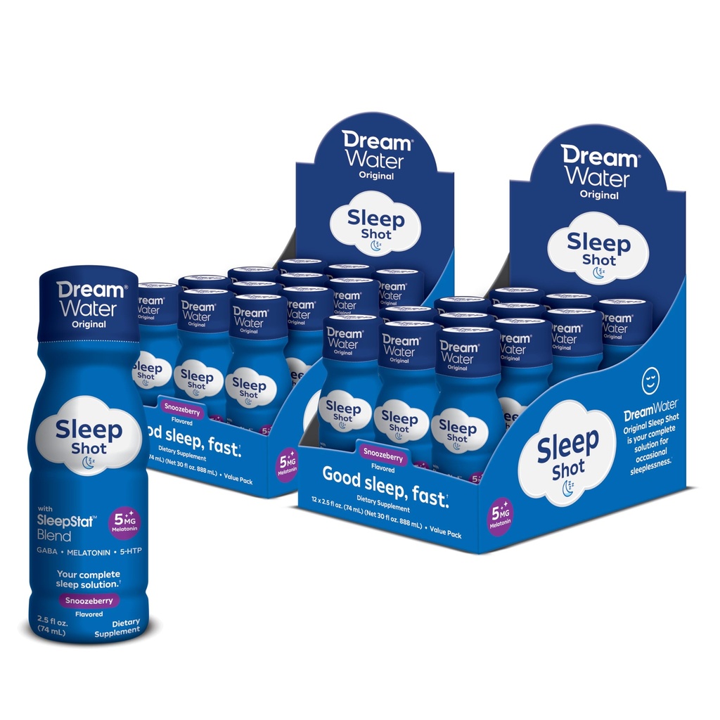 Sogno acqua naturale sonno Aid, GABA, MELATONIN, 5-HTP, 2.5oz Shot, Snoozeberry, 24 Count Economy Value Pack