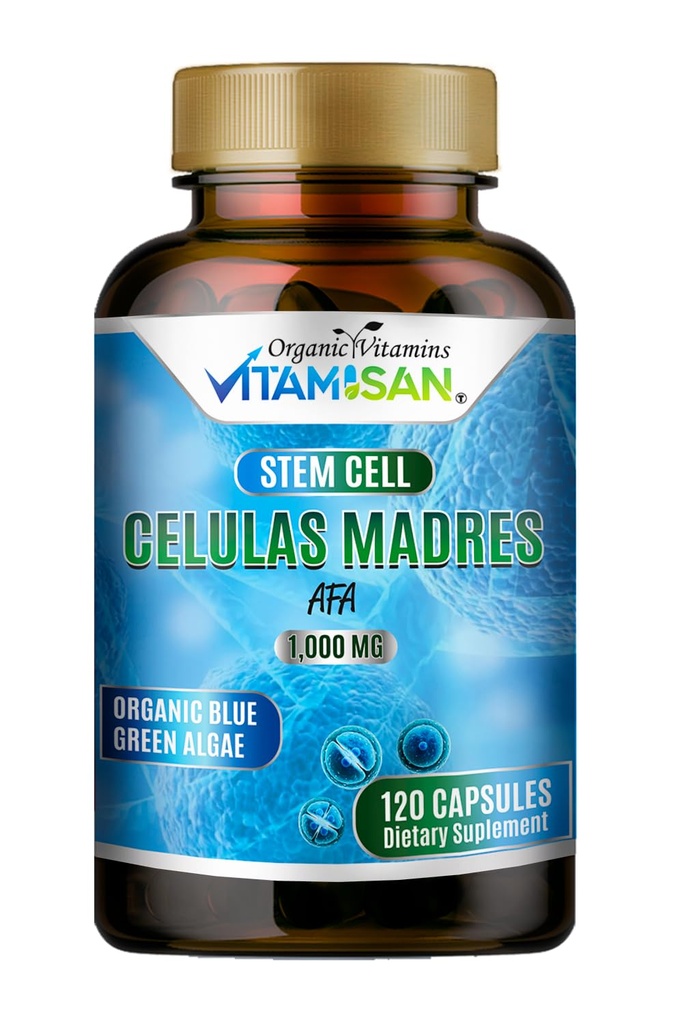 Celulas Madres AFA Stem Natural Cell 120 Capsule 1000 mg Blue Green Algae Non GMO Gluten Free Aphanizomenon Flos-aquae celula Suplemento di madre
