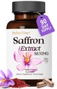 Integratori di zafferano 88.5MG | 90 capsule vegane, estratto di zafferano felice per il supporto di messa a fuoco di occhio di umore per le donne e gli uomini, 100% ingredienti puri, Made in USA, Non-GMO & Gluten-Free