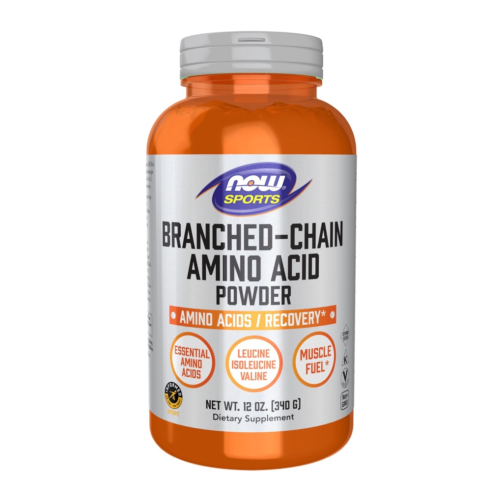 NOW Alimenti Nutrizione sportiva, Polvere di amminoacidi a catena ramificata con leucina, Isoleucina e Valina, 12 once