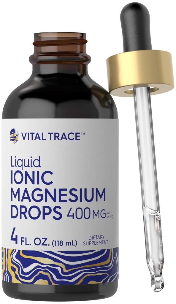 Carlyle Ionic Magnesium Liquid Complex | 400mg | 4 fl oz | Gocce vegetariane | Non OGM & Gluten Integratore gratuito | by Vital Trace