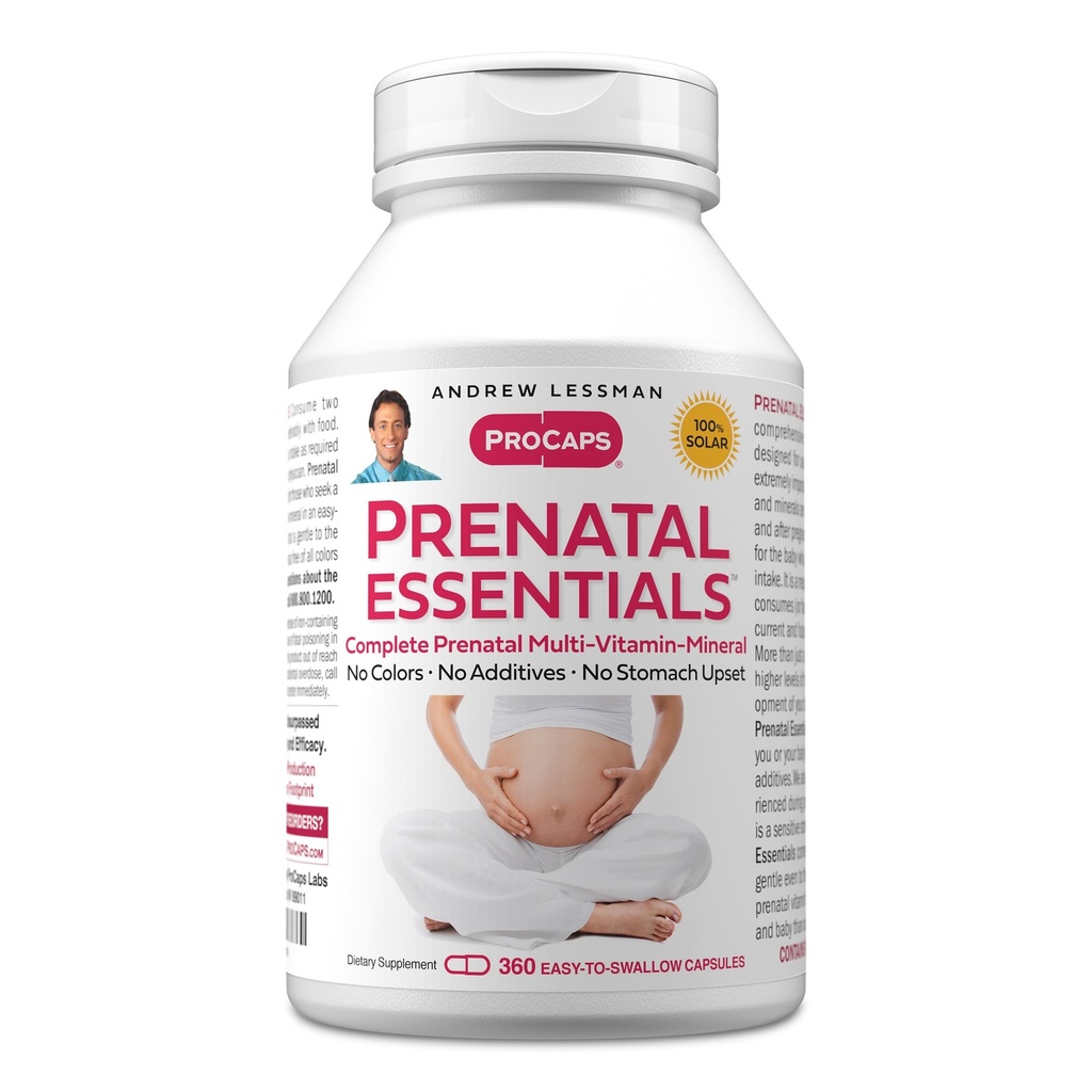 ANDREW LESSMAN Prenatal Essentials 360 Capsule - Vitamine Prenatali complete per le Donne, No Additivi Prenatal Multivitamina, Nutrienti per Prenatale Femminile, Prenatale-metilfolato Postnatale con Ferro