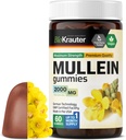 BIO KRAUTER Mullein Gummies per polmoni 2000 mg - 60 Chews - Integratore di disintossicazione polmonare - Gummie di polmonare - Vegan, Gelatine-Free