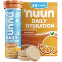 Immunità Nuun Electrolyte Tablets con vitamina D, C, E, & A, Ginger, Elderberry, Magnesio & 4 altri elettroliti essenziali, Vegan, agrumi arancio, 8 Pack (80 Serve Totale)