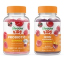 Probiotico Lifeable 2 miliardi di CFU Bambini + Ferro e Vitamina C Bambini, Gummies Bundle - Grande Degustazione, Supplemento di vitamina, Senza glutine, OGM Free, Gomma masticabile