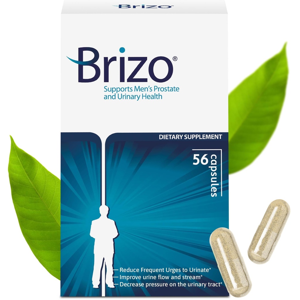 Brizo Prostate salute integratori per gli uomini - Capsule a base di erbe per la salute urinaria degli uomini - Ridurre l'urinazione frequente - 1 mese di fornitura