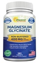 aSquared Nutrition Magnesium Glycinate 400mg - 180 compresse - Max Strength Magnesium Bisglycinate Supplement - Maximum Bioavailability & Absorption-Non-GMO -Not Buffered-Supports Muscles, Bones & Heart
