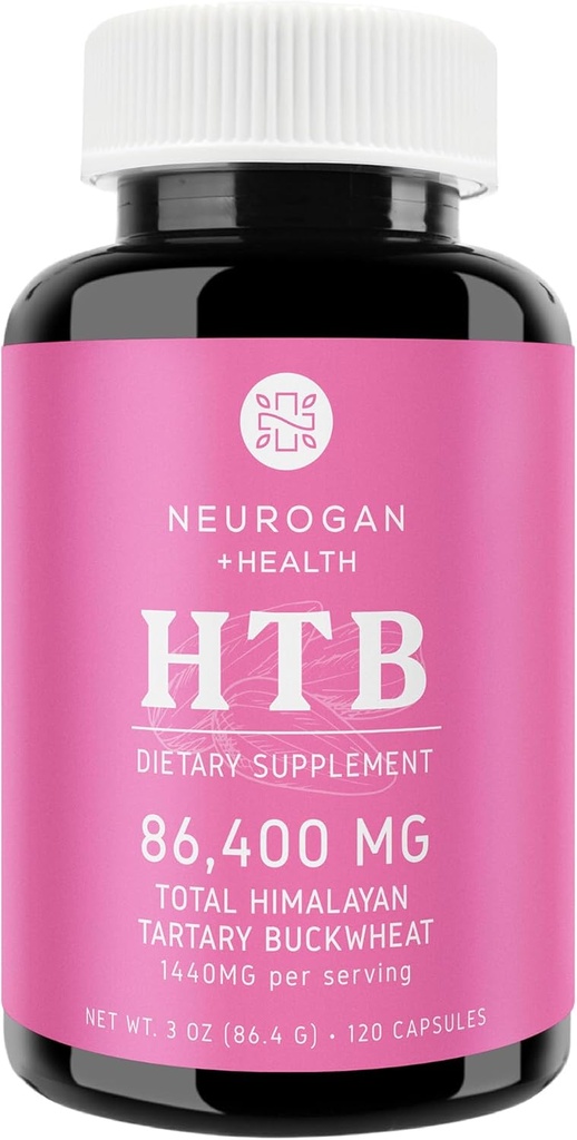 Neurogan Himalayan Tartary Buckwheat (HTB) Capsule - Pure Potent 1440 MG, 60 Day Supply - Supporta il benessere digestivo* - Gluten-Free, 86.400 MG Total HTB - Lab Tested, Made in USA