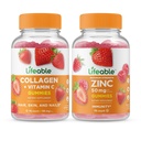 Collage vitale & vitamina C + Zinc 50mg, Gummies Bundle - Grande degustazione, Integratore di vitamina, Senza glutine, OGM libero, Gomma masticabile
