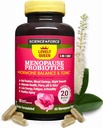 Grazioso Menopause Supplemento + bilanciamento dell'ormone + gestione del peso, Flashs caldi, mood Swings, salute vaginale e secchezza | Cohosh nero, Dong Quai, Ashwagandha + Probiotici, supplemento della donna, 60 ct