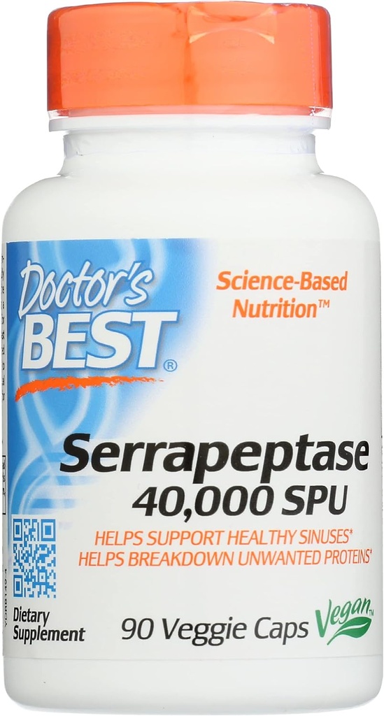 Medici Migliore Serrapeptase 40,000 SPU, Non-GMO, Vegan, 90 Veggie Capsule (Pack di 1)