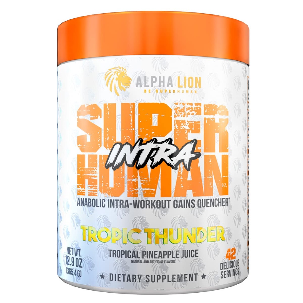 ALPHA LION Superhuman Intra polvere di allenamento per gli uomini e le donne, aminoacidi bere, supplemento di recupero del muscolo, polvere BCAA, elettroliti e miscela di idratazione (42 Serve, aroma tropicale di succo di ananas)