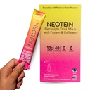 NEOTEIN: Imballaggio della polvere dell'elettrolita, polvere proteica con 10g Protein & Collagen | Idration Packets - Zucchero Zero, NO Filler, NO Carbs | Limonata della fragola | 40 Calorie | Keto & Paleo | Confezione di 15