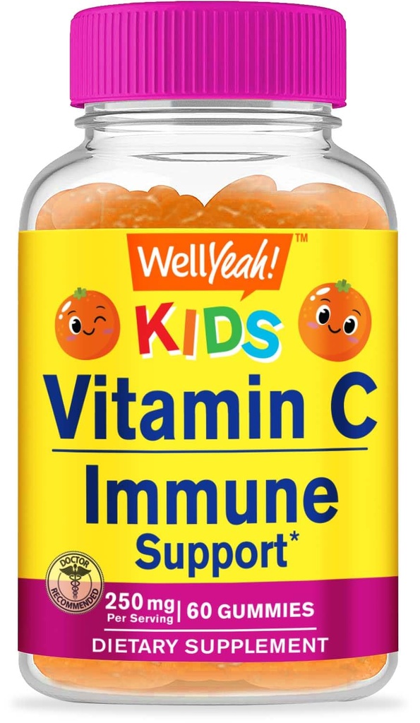 WellYes Kids Vitamin C Gummies (250mg) - 60 Gummies