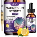 Magnesio Glycinate Supplemento, Magnesio Liquido Gocce con Magnesio Glycinate 500mg Vitamina B6, Ashwagandha, L - Theanine, Camomilla - Support Stress Relief, Bone, Muscolo, Mood Vegan