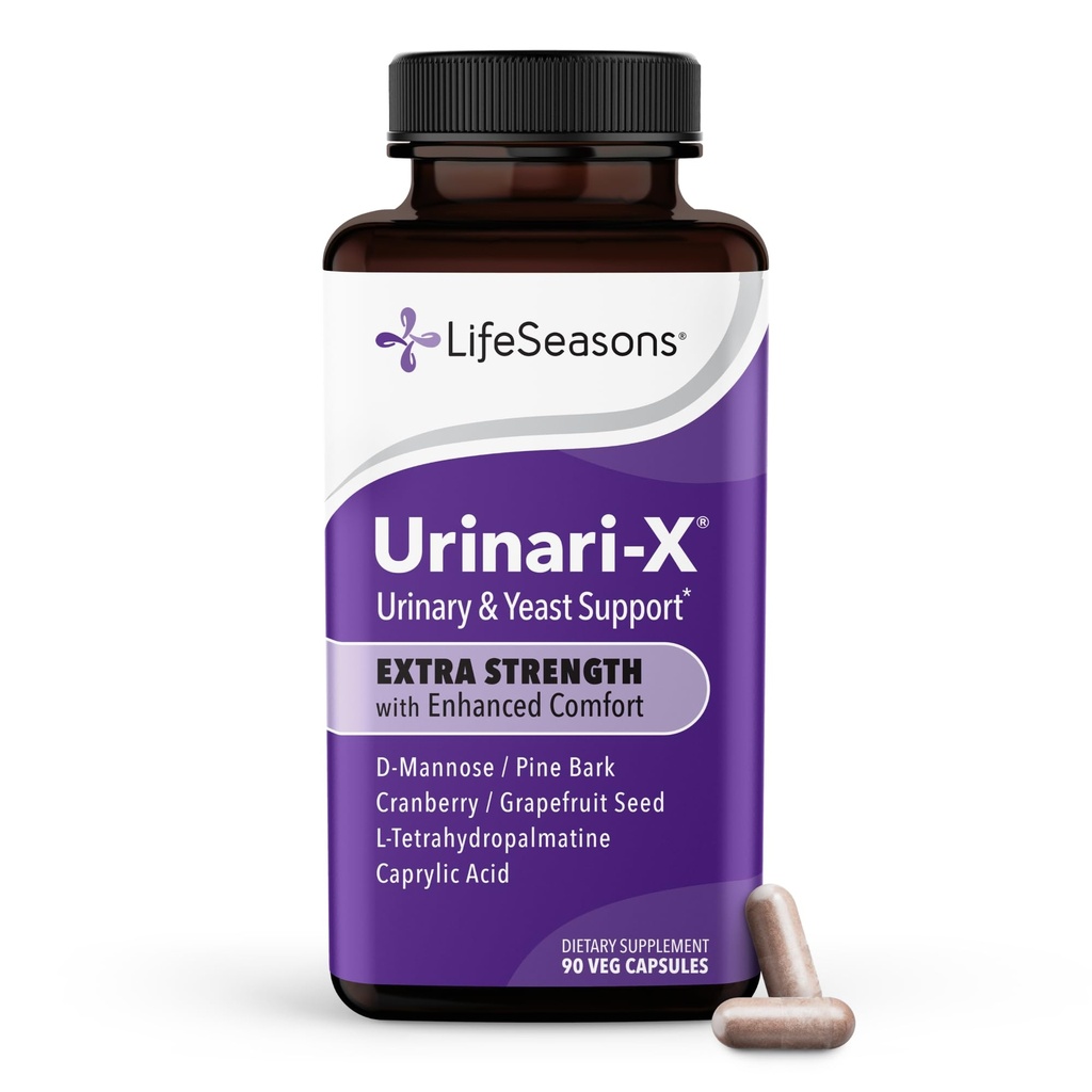Urinari-X Extra Strength with Enhanced Comfort - Urinary Tract Support - Fast UTI Relief - Integratore di vitamina per la funzione della vescica - D-Mannose, Mirtillo, Pinebark, Uva Ursi & Pompelmo - 90 Capsule