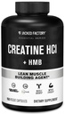 Jacked Factory Creatine HCL + HMB Capsule - Synergistic CON-CRET, myHMB, & Vitamina D Formula per una migliore crescita, resistenza, & Riduzione del muscolo - 150 capsule