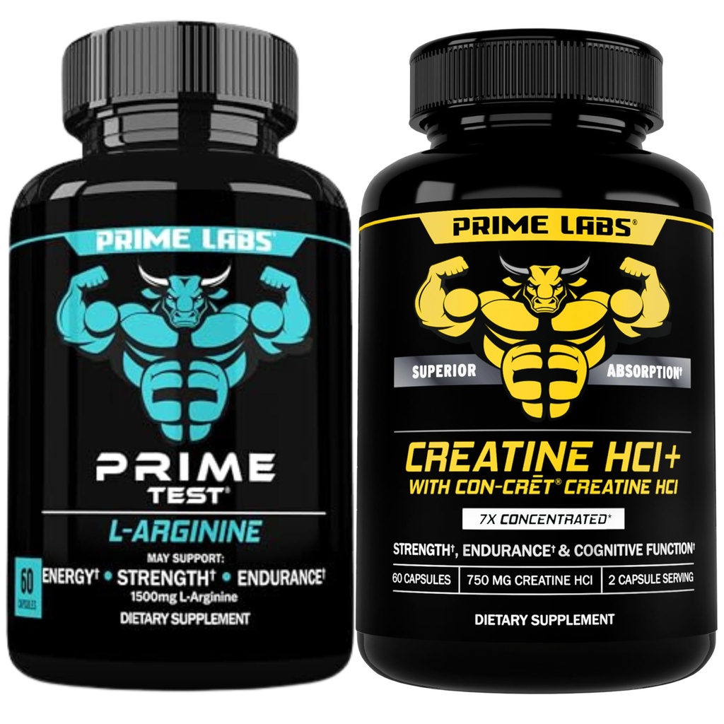 Prime Labs L Arginina (60 ct) + Creatina HCl Capsule (60 ct)