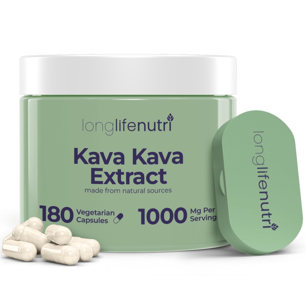 Estratto di Kava integratori 1000mg | erbe naturali | alti livelli di Piper Methysticum e Kavalactones| 180 capsule vegetariane