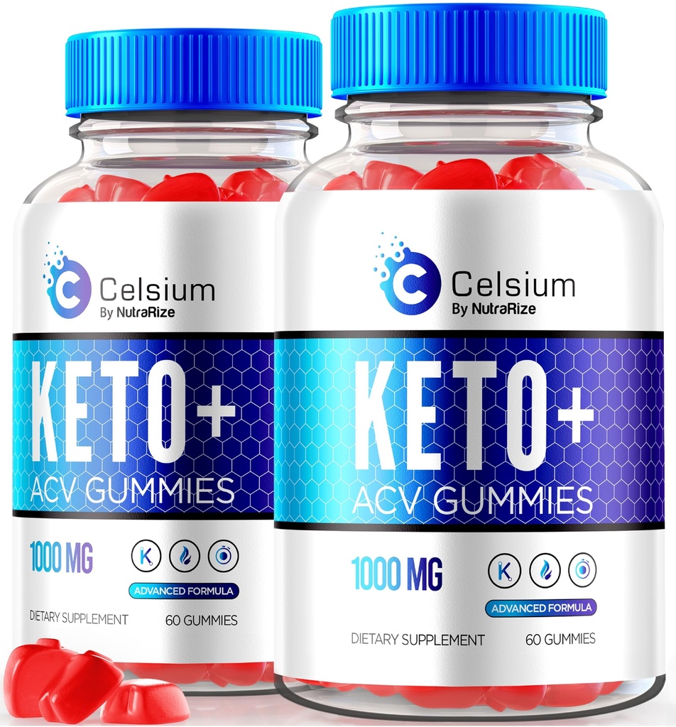NutraRize (Pacchetto di 2 Celsium Keto+ACV Gummies, Aceto di sidro avanzato di Formula 1000MG, Ufficiale di Keto All-Natural, Supplemento alimentare di Celsium, Recensioni (120 Gummies)