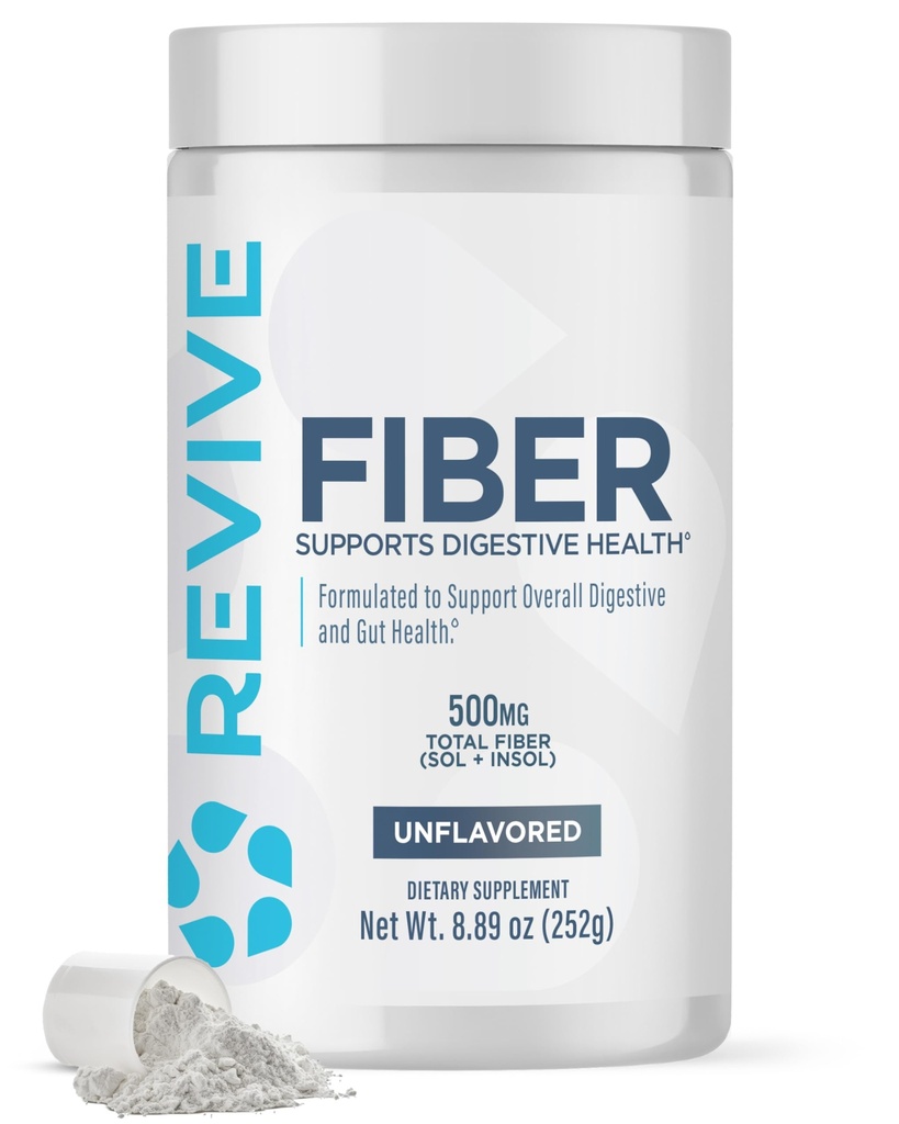 Revive MD Fiber Supplemento per la salute digestiva & Gut - 5g di fibra alimentare Supporta un sistema digestivo sano con Psyllium Husk & More - 30 Serve, non aromatizzato
