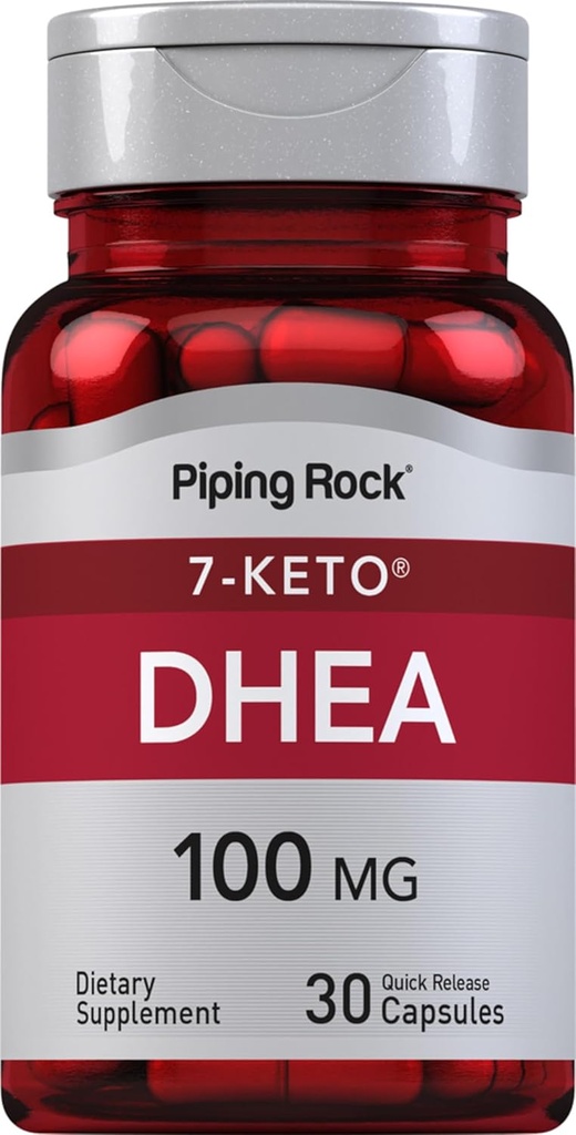 Piping Rock DHEA supplemento per le donne e gli uomini | 100mg | 30 capsule | 7-Keto | Dehydroepiandrosterone | Non-OGM, senza glutine