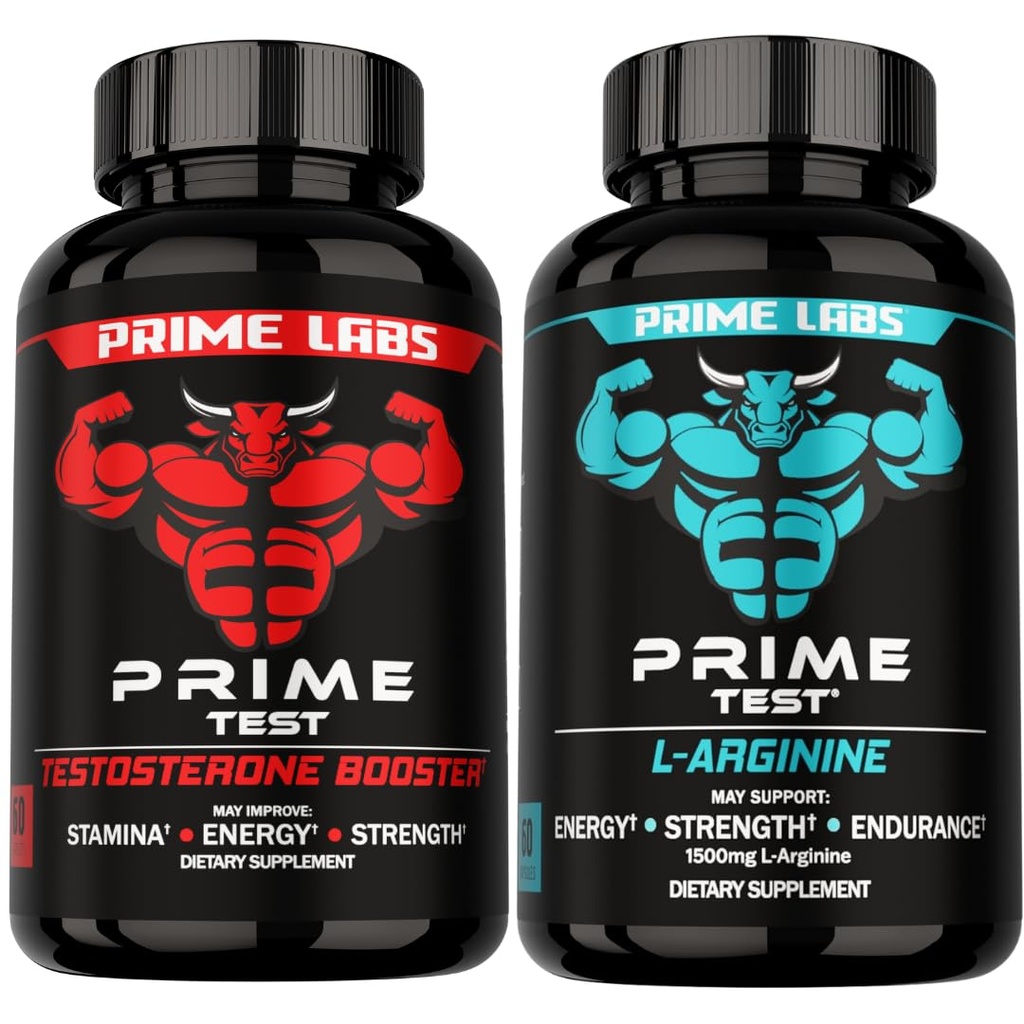 Prime Labs Prime Test Testosterone Booster + L Arginina Nitric Oxide Capsule - 60 Conta ogni