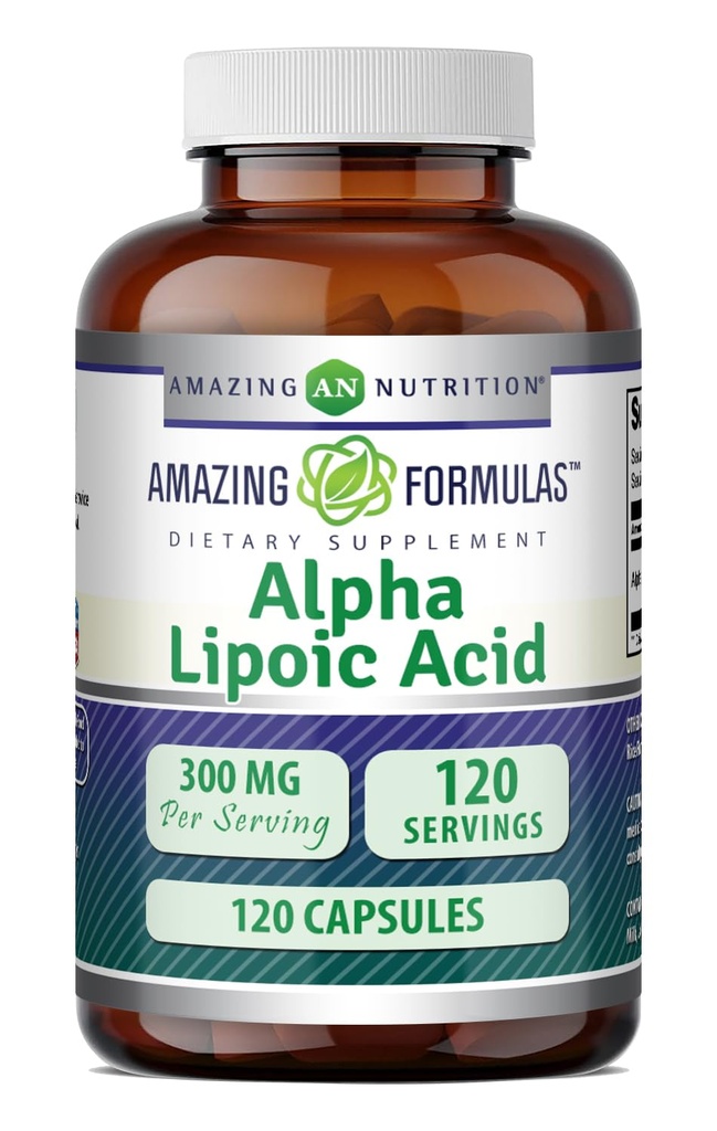 Incredibile Formulas Alpha Lipoic Acid 300 Mg Capsule Supplemento | Non OGM | Gluten Free | Made in USA (120)