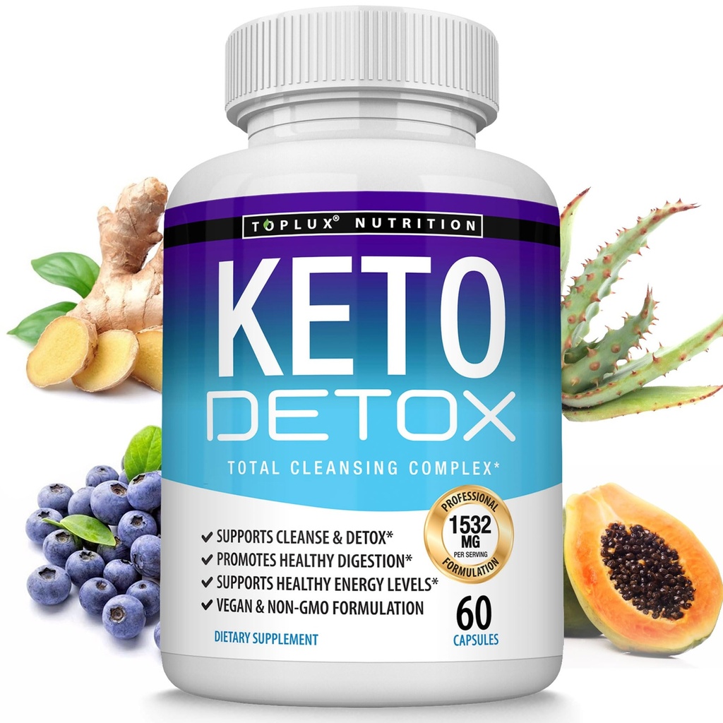Toplux Keto Detox Pills Estratto di pulizia avanzato – 1532 Mg Natural Acai Colon Cleanser Formula, Flush Toxins & Excess Waste, per le donne degli uomini, 60 capsule, supplemento