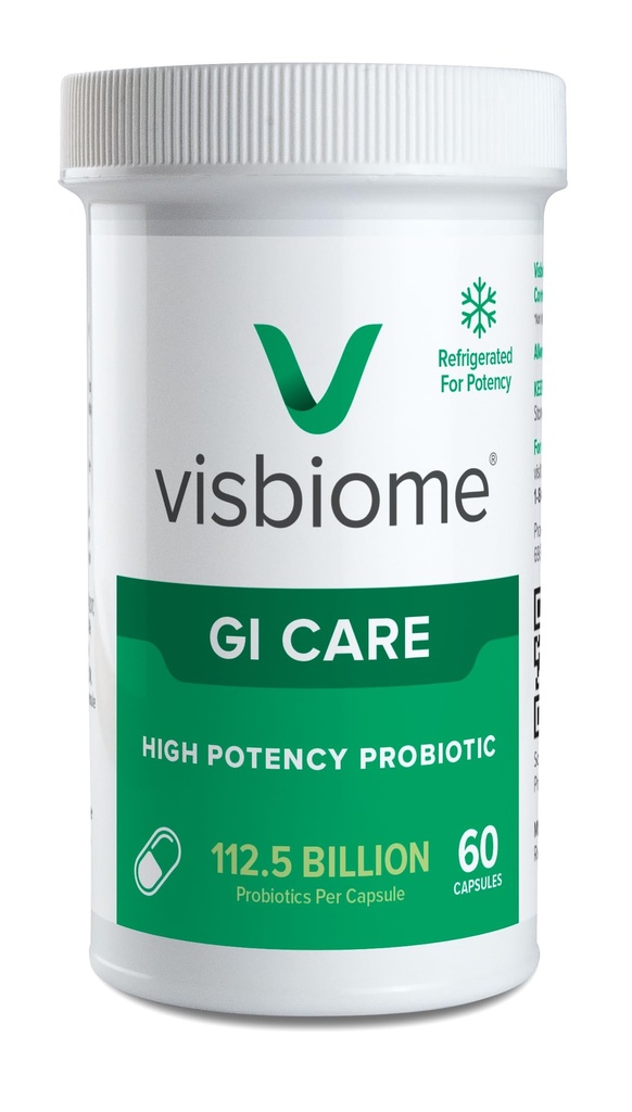 Visbiome® GI Care - High Potency Probiotic - 112,5 Billion CFU Live Probiotics, Original De Simone Formulation, Made in USA, 60 capsule.