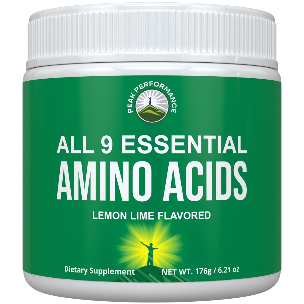 Tutti i 9 aminoacidi essenziali polvere con 26 studi clinici. EAAs 32X Efficace vs BCAA / BCAAS Branched Chain Aminos. Supplemento EAA pre o post allenamento per la crescita dell'energia e del muscolo. Lime di limone