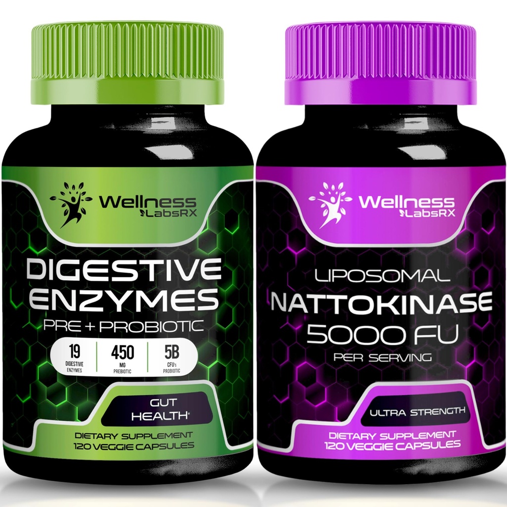 BENESSERE LABSRX Estratto di enzimi digestivi | capsule di nattokinase