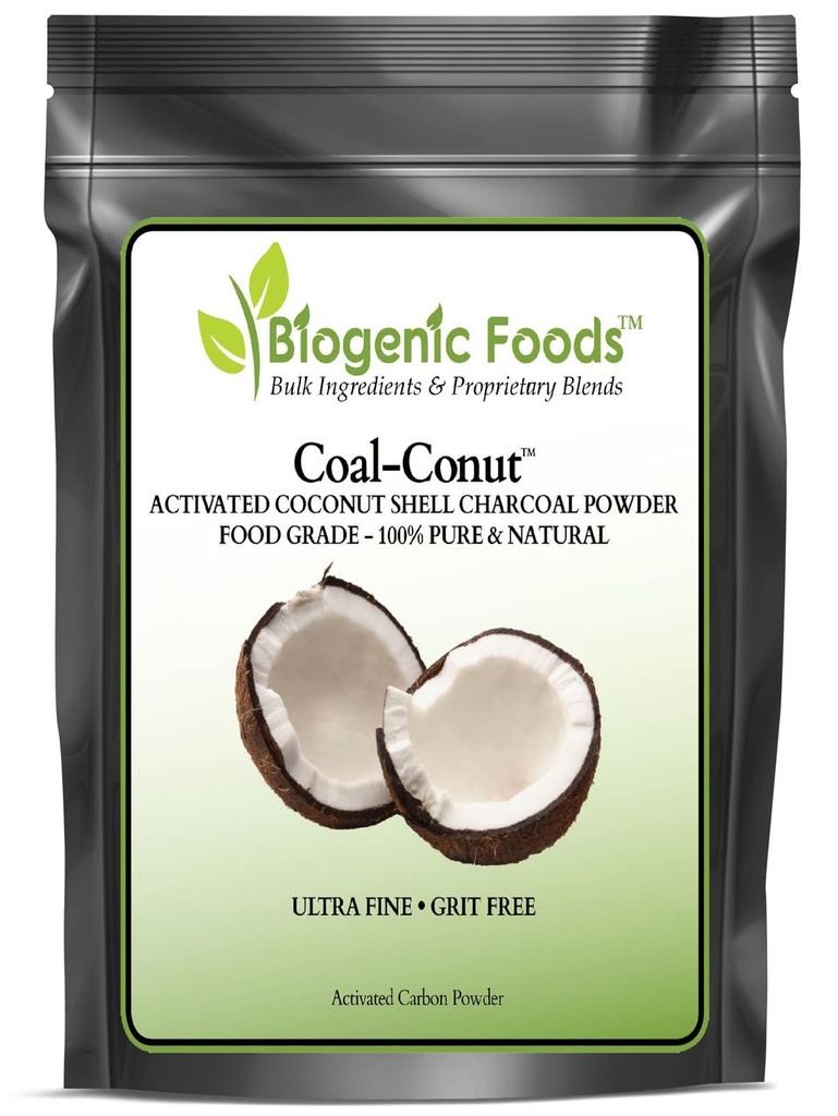 Coal-ConutTM - Polvere del grado di cibo del grado di Husk della shell di cocco attivata (Ultra-Fine) - Uso organico approvato