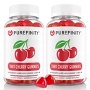 PUREFINITY Tart Cherry Gummies – Uric Acid Flush for Joint Relief & Recovery, Raw Juice Extract Antioxidant – Non OGM, Gluten Free, Vegan, 60 Count (Pack of 2)