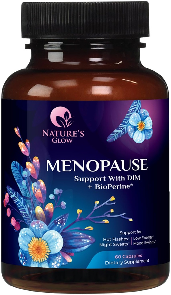 Menopausa Supplementi per le donne con DIM - Supporto naturale dell'ormone per le donne, Menopause Relief e Balance Antiossidante per la salute dell'energia e della pelle, Flash caldi e supporto per le maglie notturne - 60 capsule