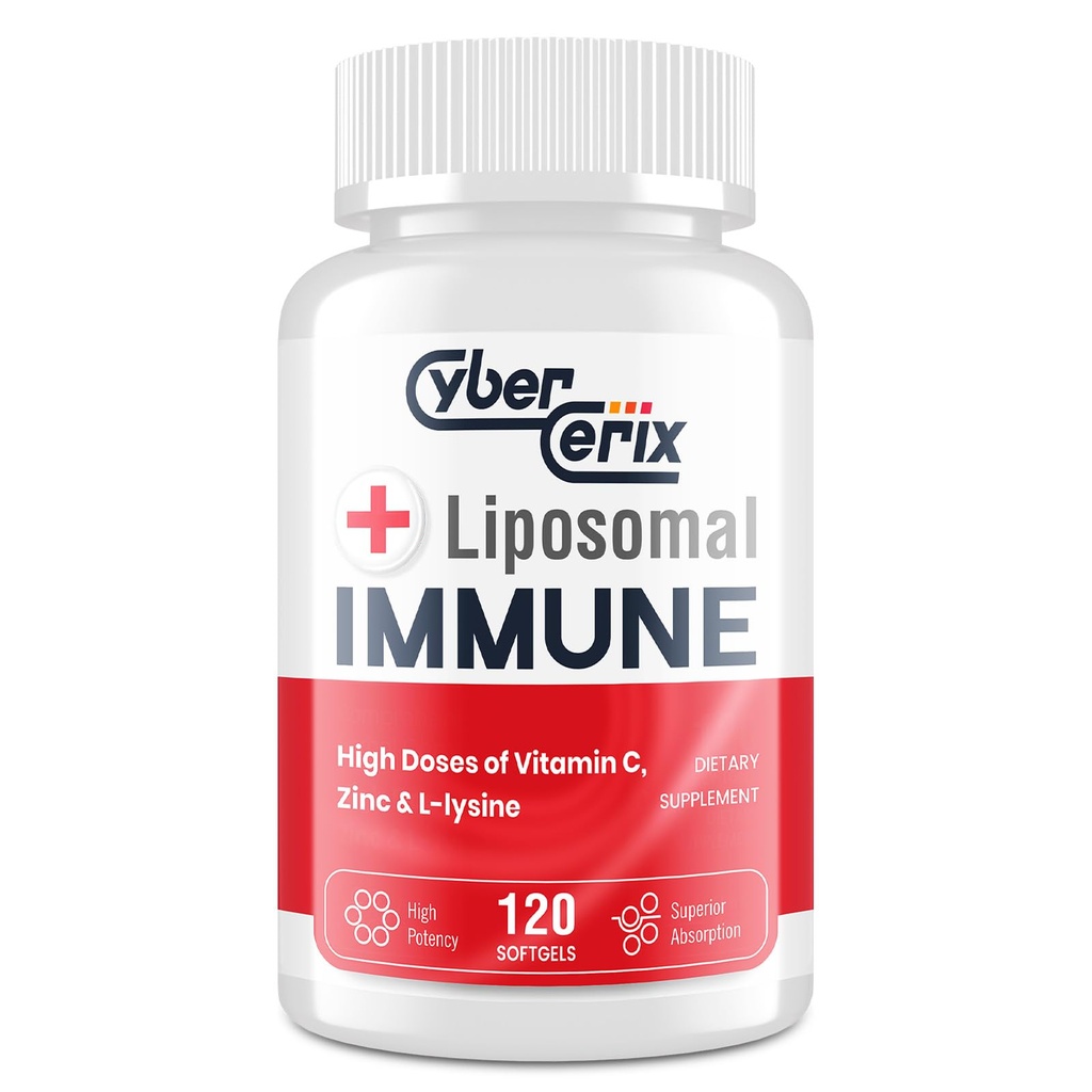 Advanced Liposomal Immune Supplement, Complesso con L-Lysine 1.500mg, Vitamine, Minerali ed Estratti di erbe, Miscela completa giornaliera di benessere per uomini e donne - 120 capsule