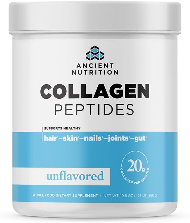 Peptidi di collagene di nutrizione antica, polvere di peptidi di collagene, collagene idrolizzato non aromatizzato, Supporta pelle sana, articolazioni, Gut, Keto e Paleo Friendly, 28 Serve, Collage 20g per porzione