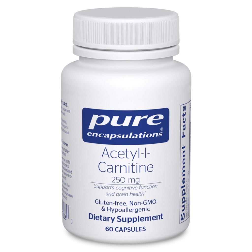 Pure Encapsulations Acetyl-L-Carnitine 250 mg - Memory & Brain Supplement - Brain Support & Focus* - Gluten Free & Non-GMO - 60 capsule